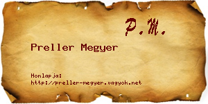 Preller Megyer névjegykártya